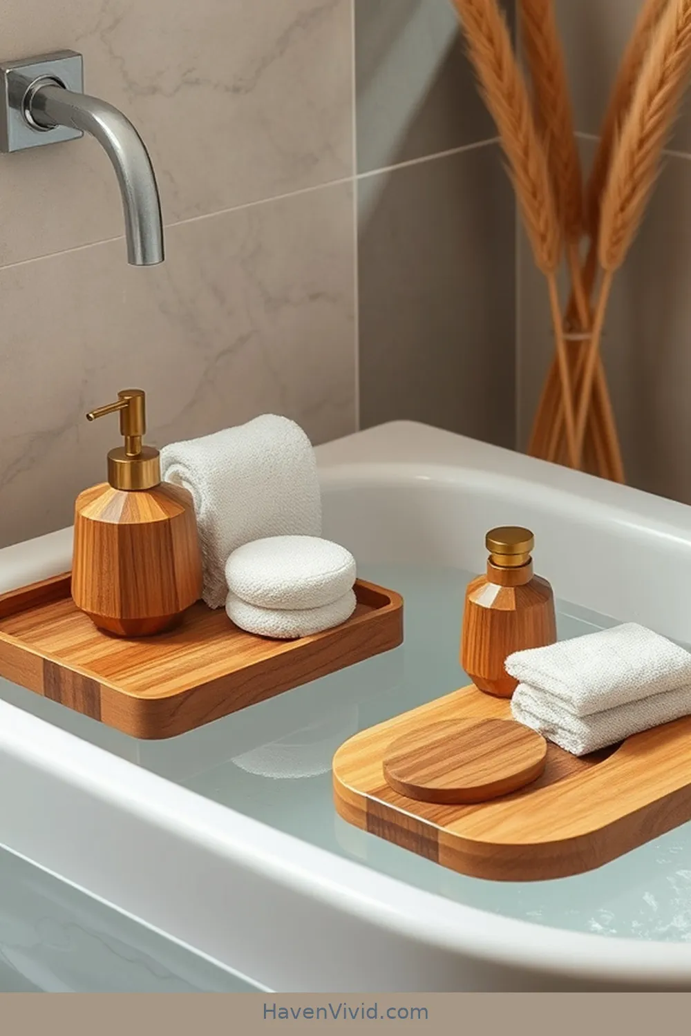 Select Wooden Bath Accessories for 17 Ways to Embrace Eco-Friendly Living in the Bathroom Using Natural Fibers