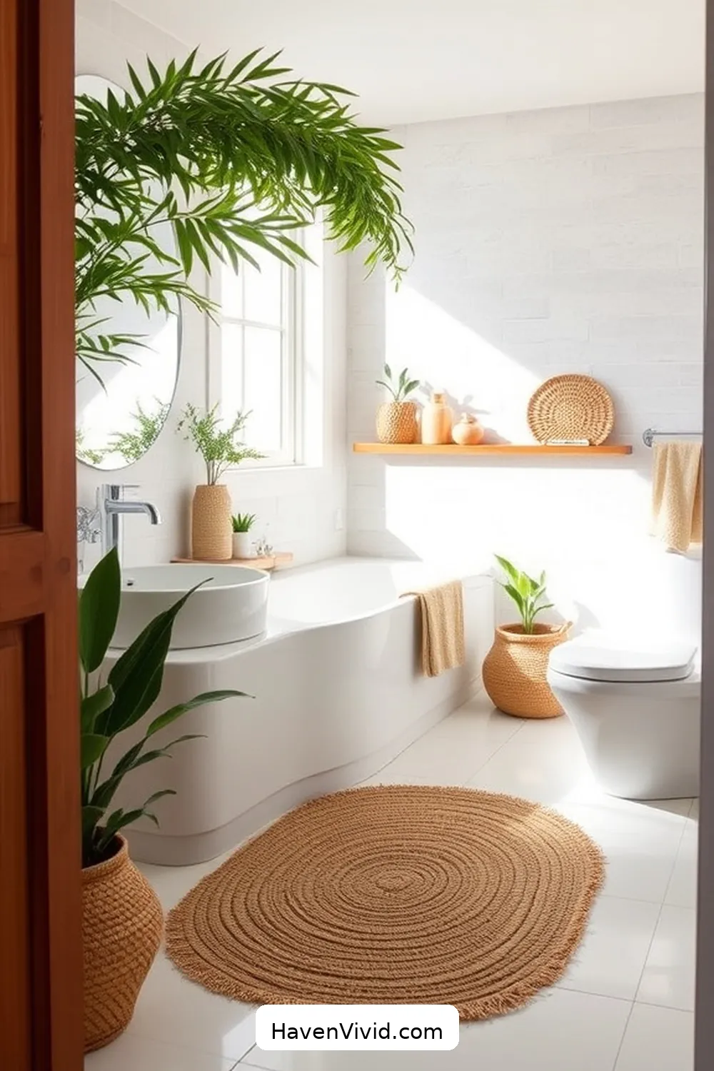 Use Jute or Sisal Rugs for 17 Ways to Embrace Eco-Friendly Living in the Bathroom Using Natural Fibers