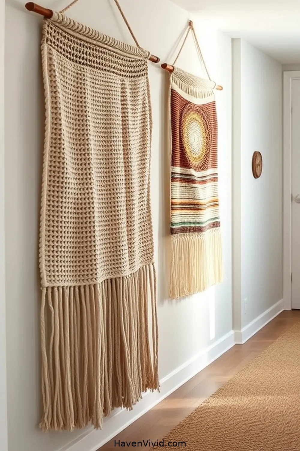 18 Artistic Ways to Use Natural Fibers in Hallway Spaces 4 Cotton Wall Hangings for Texture for 18 Artistic Ways to Use Natural Fibers in Hallway Spaces
