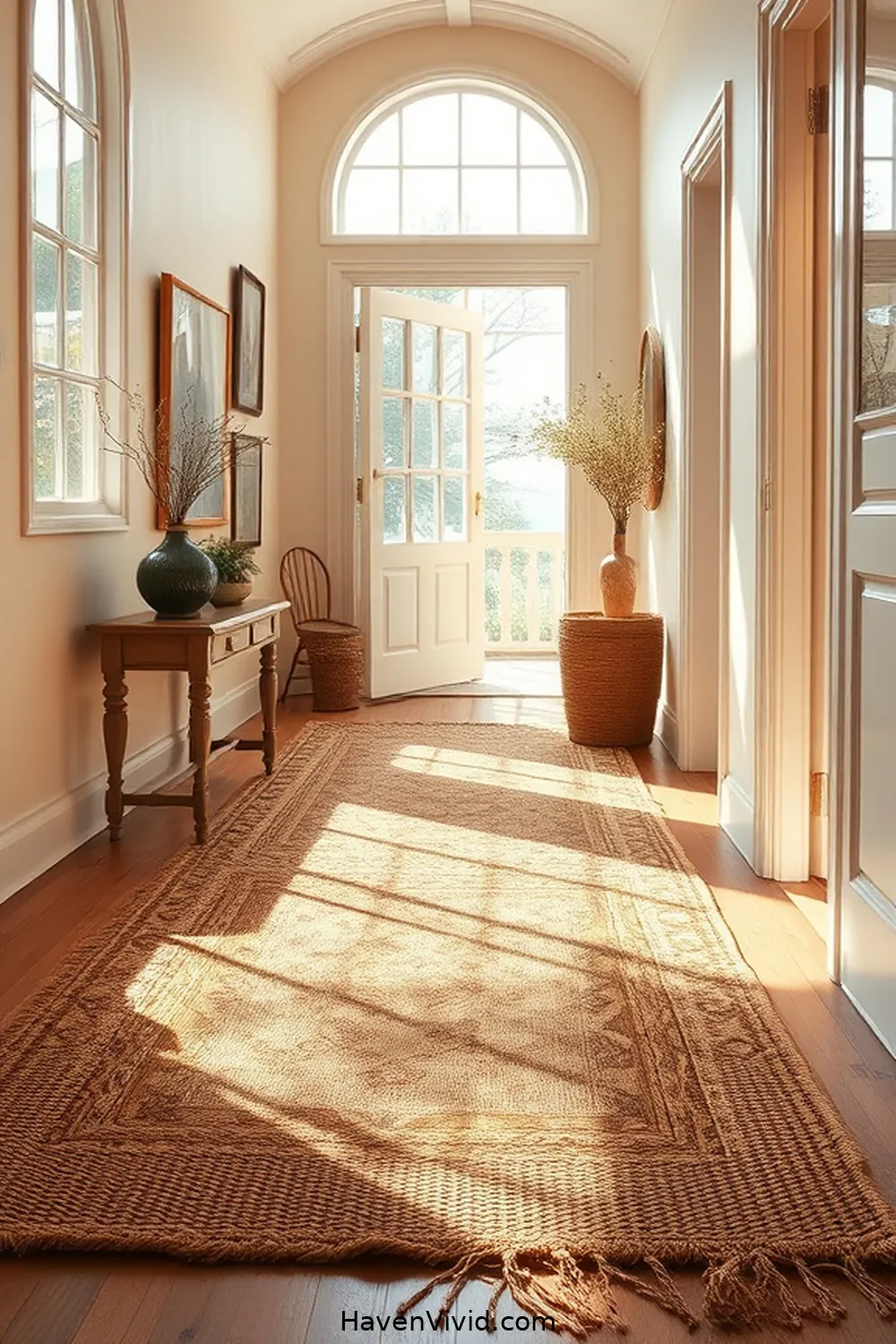18 Artistic Ways to Use Natural Fibers in Hallway Spaces 2 Layered Jute Rugs for Depth for 18 Artistic Ways to Use Natural Fibers in Hallway Spaces