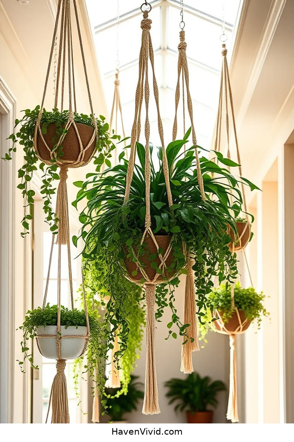 18 Artistic Ways to Use Natural Fibers in Hallway Spaces 5 MacramΓ© Plant Hangers for Greenery for 18 Artistic Ways to Use Natural Fibers in Hallway Spaces