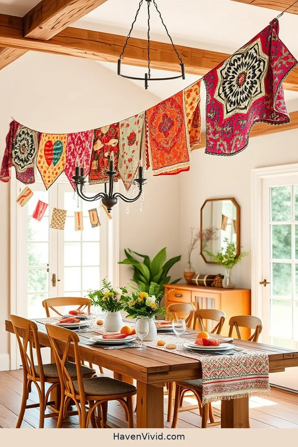 18 Creative Ways for Eco-Friendly Living in Your Dining Room Using Upcycled Fabric 6 DIY Fabric Banners and Garlands for 18 Creative Ways for Eco-Friendly Living in Your Dining Room Using Upcycled Fabric