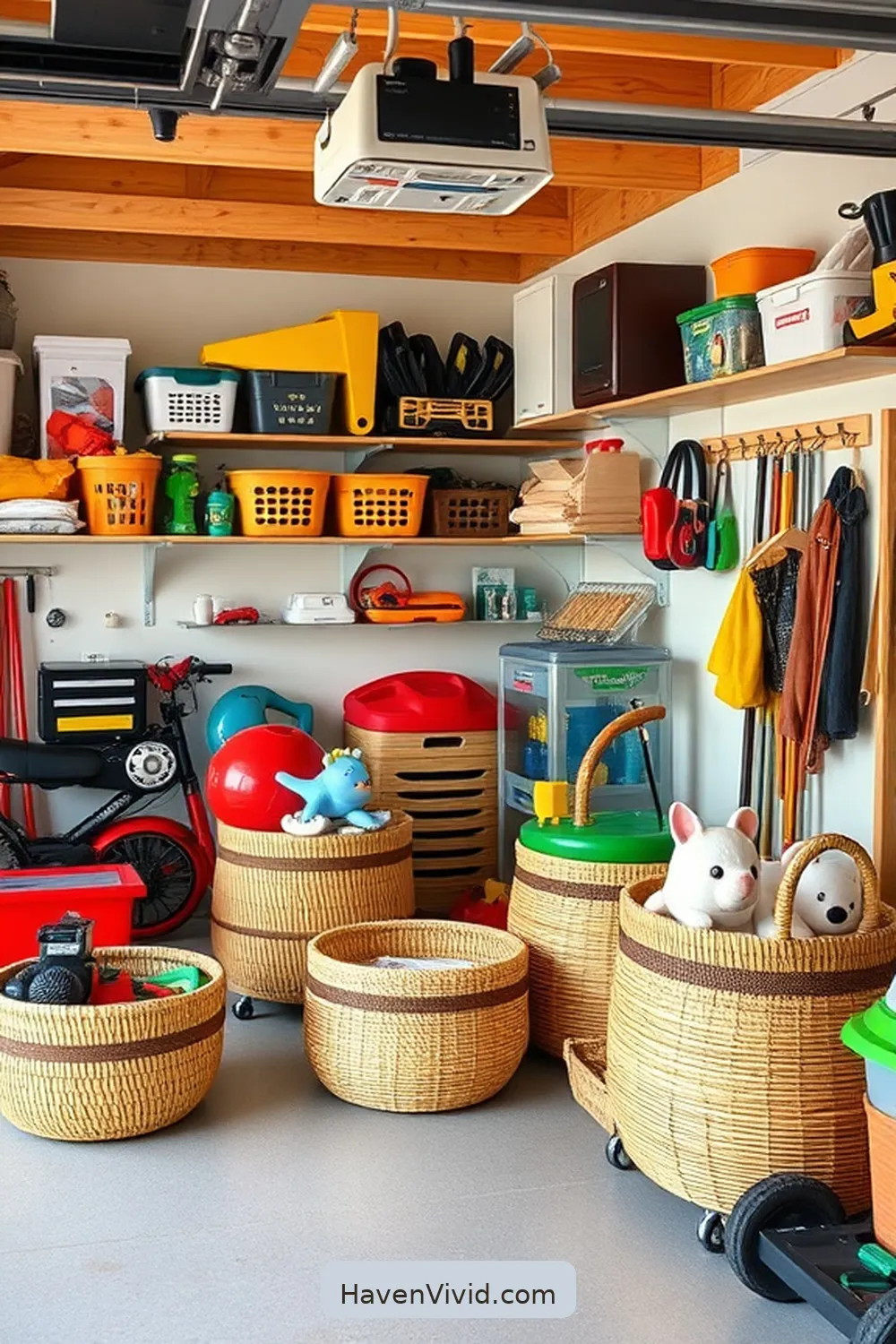 18 Creative Ways for Family-Friendly Garage Living Using Bamboo 6 Bamboo Baskets for Quick Clean-Up for 18 Creative Ways for Family-Friendly Garage Living Using Bamboo