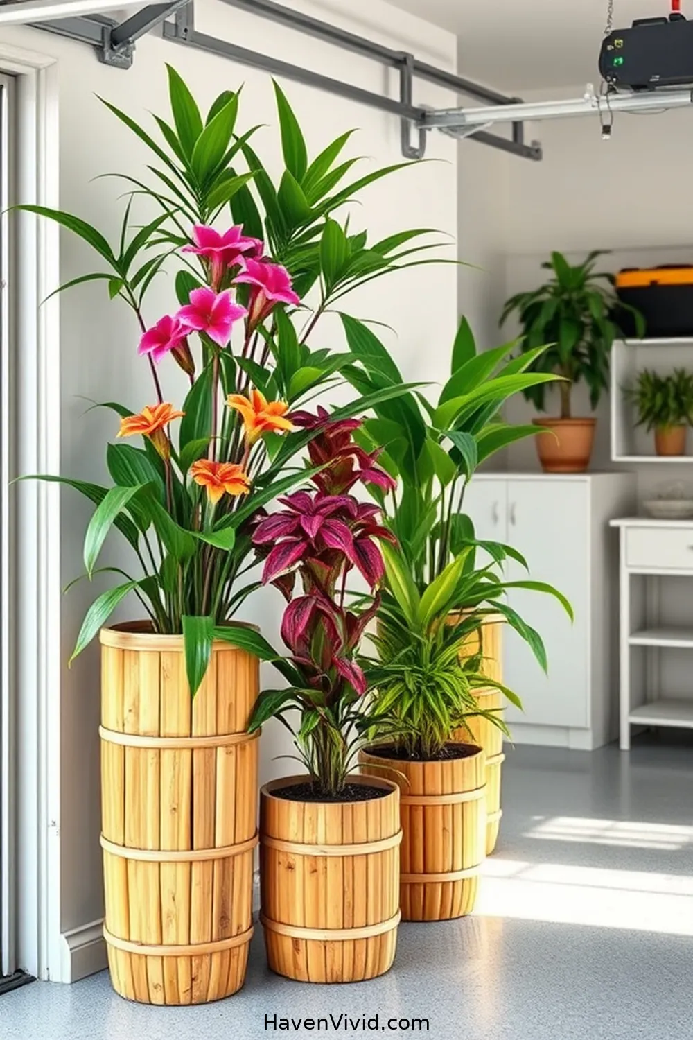 18 Creative Ways for Family-Friendly Garage Living Using Bamboo 12 Bamboo Planters for Indoor Gardening for 18 Creative Ways for Family-Friendly Garage Living Using Bamboo