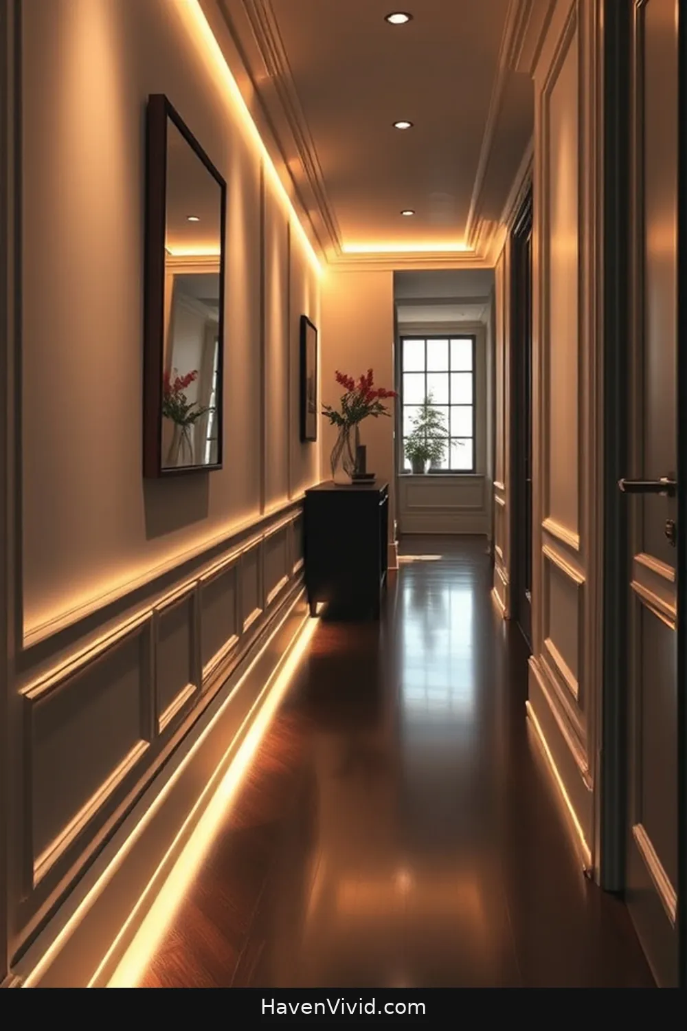 18 Creative Ways for Urban Living to Illuminate Hallways Using Solar-Powered Lights 3 LED Strip Lights Along Baseboards for 18 Creative Ways for Urban Living to Illuminate Hallways Using Solar-Powered Lights