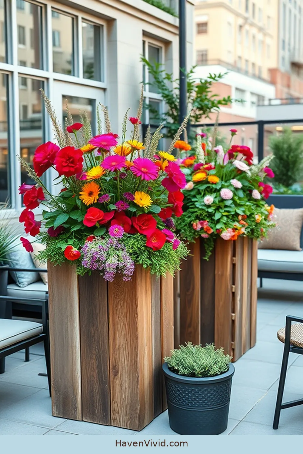18 Creative Ways for Urban Patio Design Using Recycled Wood 3 Reclaimed Wood Planters for 18 Creative Ways for Urban Patio Design Using Recycled Wood
