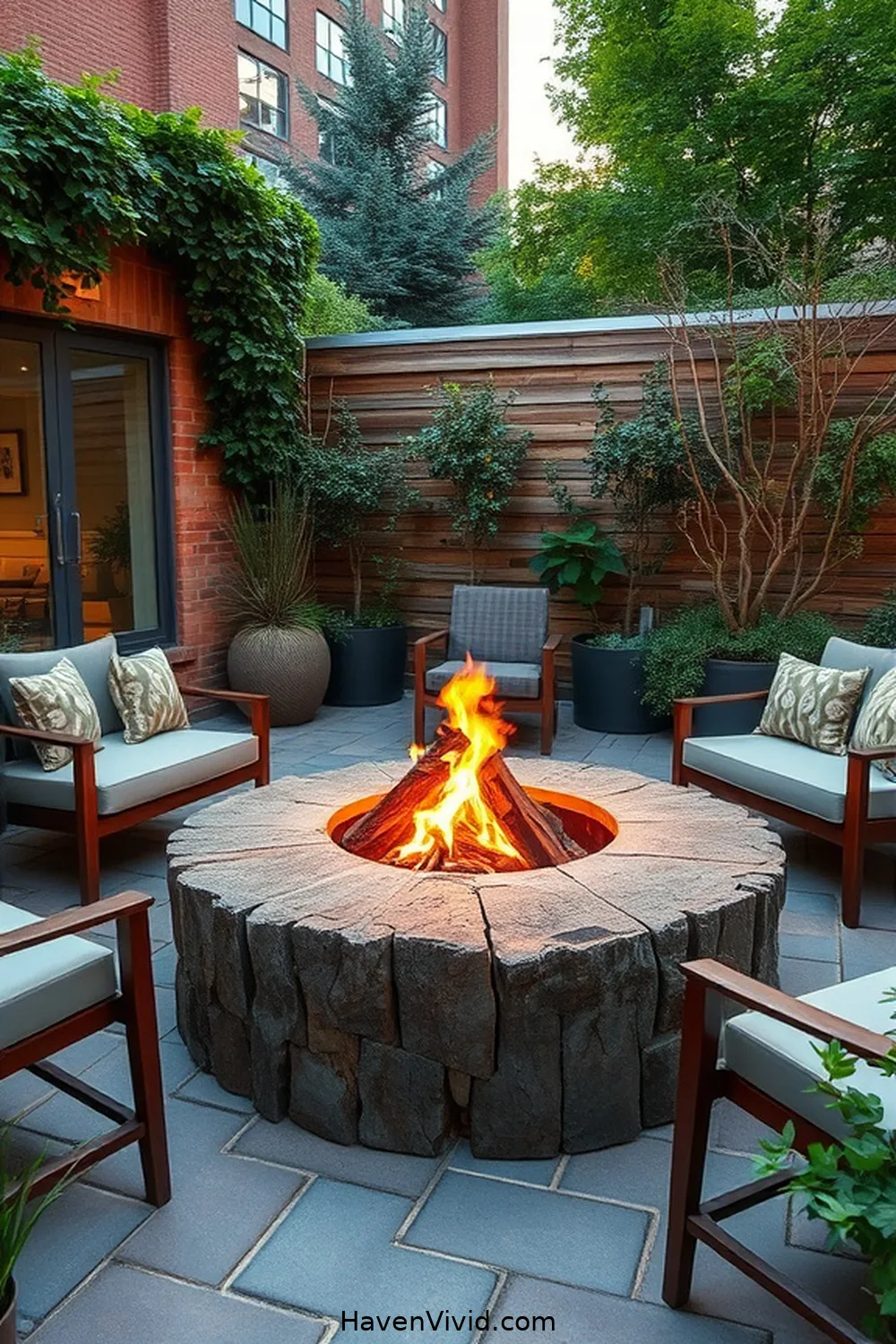 18 Creative Ways for Urban Patio Design Using Recycled Wood 10 Recycled Wood Fire Pit for 18 Creative Ways for Urban Patio Design Using Recycled Wood
