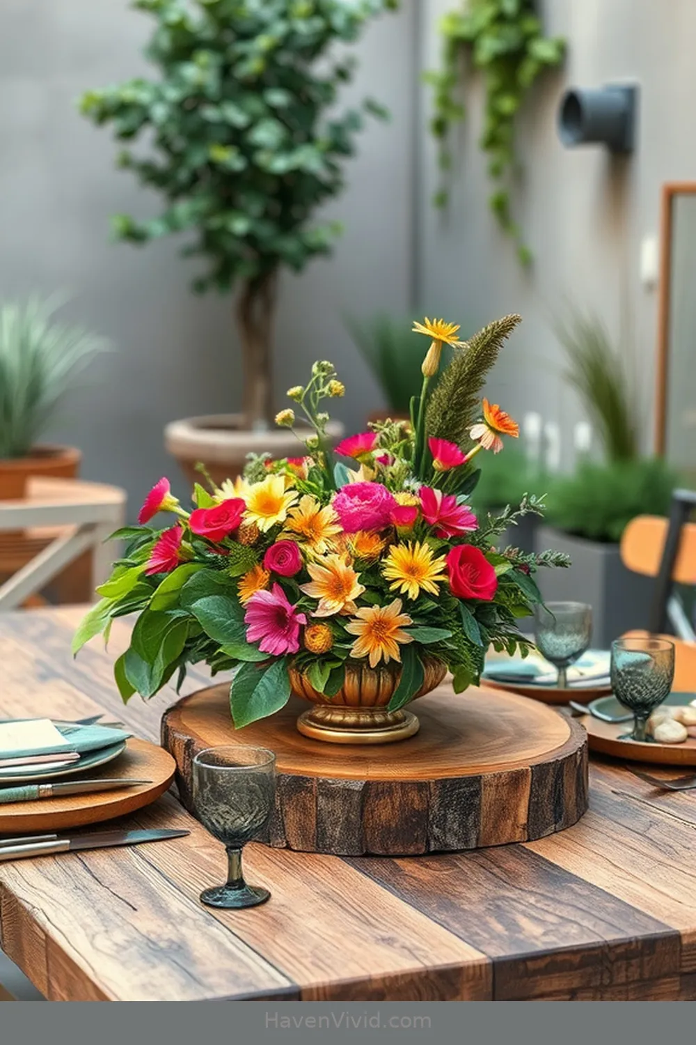 18 Creative Ways for Urban Patio Design Using Recycled Wood 4 Rustic Table Centerpieces for 18 Creative Ways for Urban Patio Design Using Recycled Wood