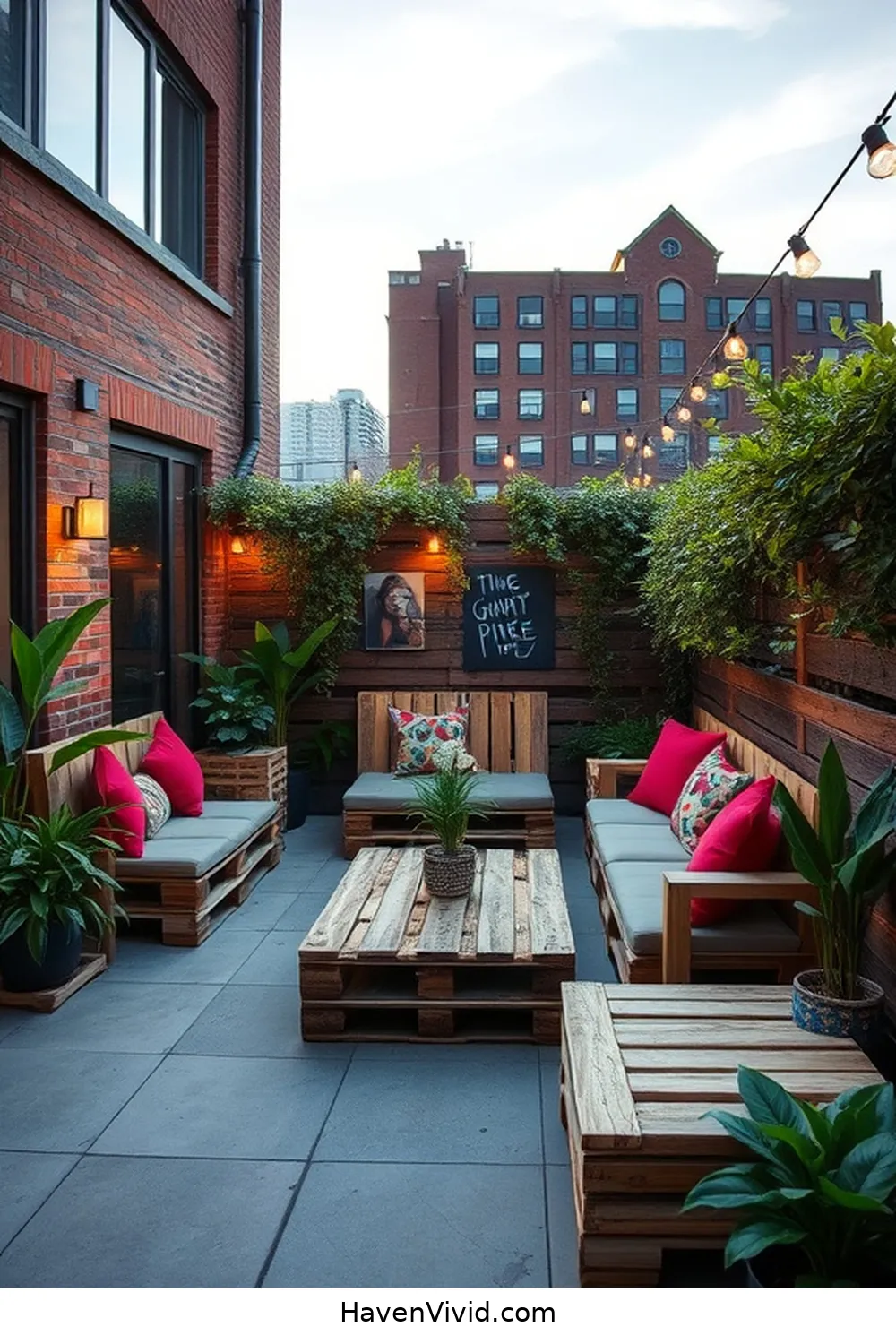 18 Creative Ways for Urban Patio Design Using Recycled Wood 2 Upcycled Pallet Seating for 18 Creative Ways for Urban Patio Design Using Recycled Wood