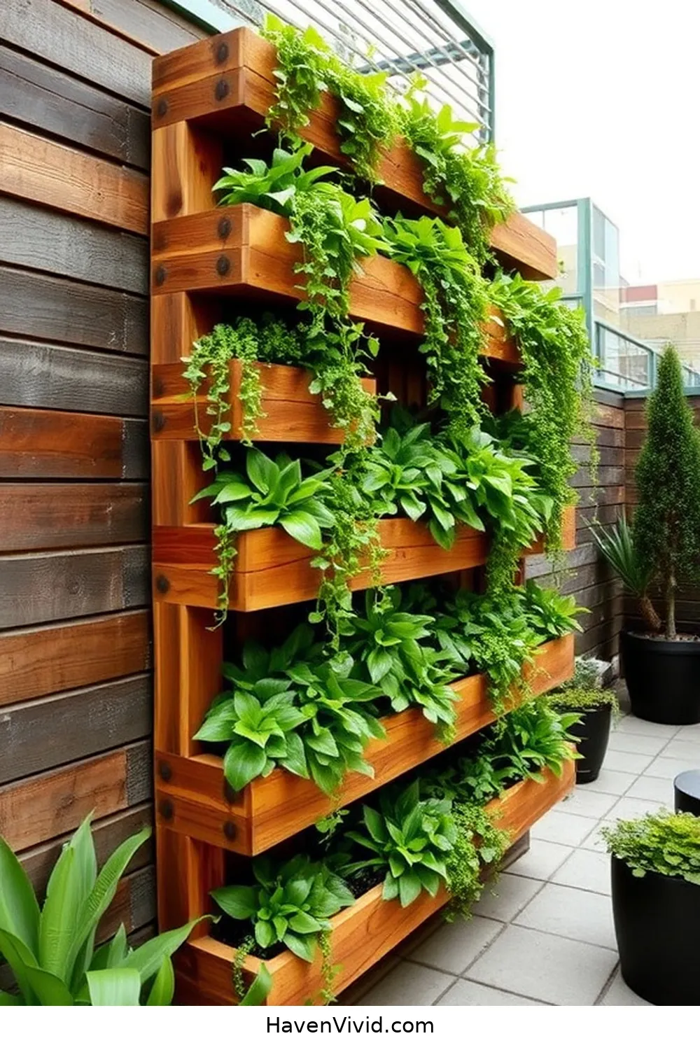 18 Creative Ways for Urban Patio Design Using Recycled Wood 19 Vertical Garden Systems Using Recycled Wood for 18 Creative Ways for Urban Patio Design Using Recycled Wood