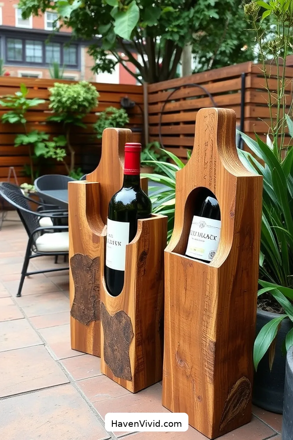 18 Creative Ways for Urban Patio Design Using Recycled Wood 18 Wine Bottle Holders Made From Wood for 18 Creative Ways for Urban Patio Design Using Recycled Wood