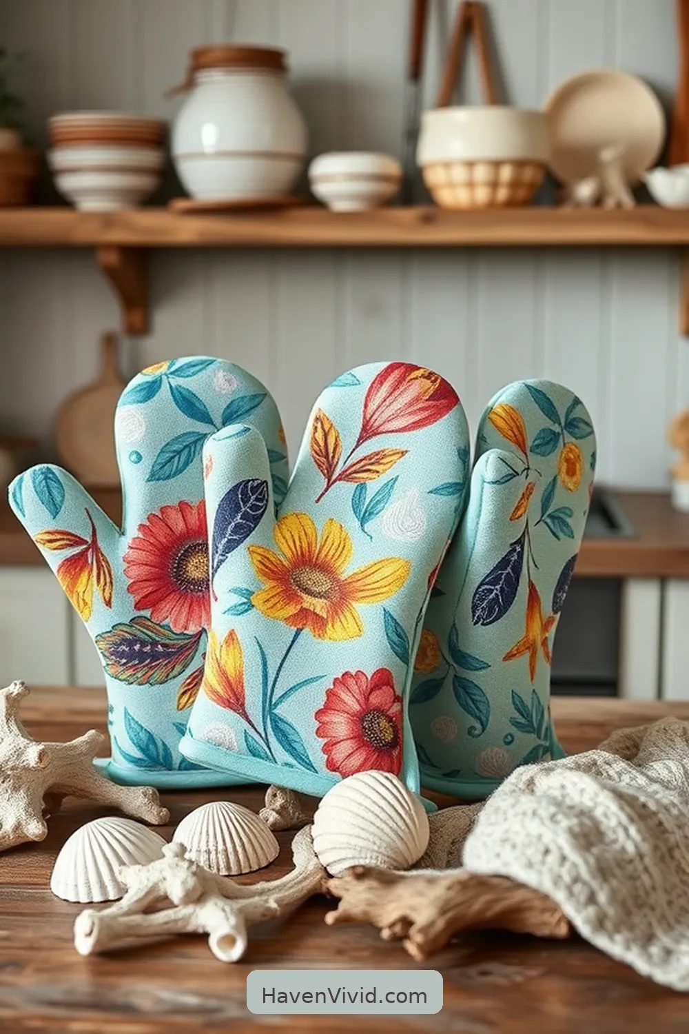 18 Creative Ways to Achieve Coastal Living in Your Kitchen Using Upcycled Fabric 9 Coastal-Themed Oven Mitts for 18 Creative Ways to Achieve Coastal Living in Your Kitchen Using Upcycled Fabric