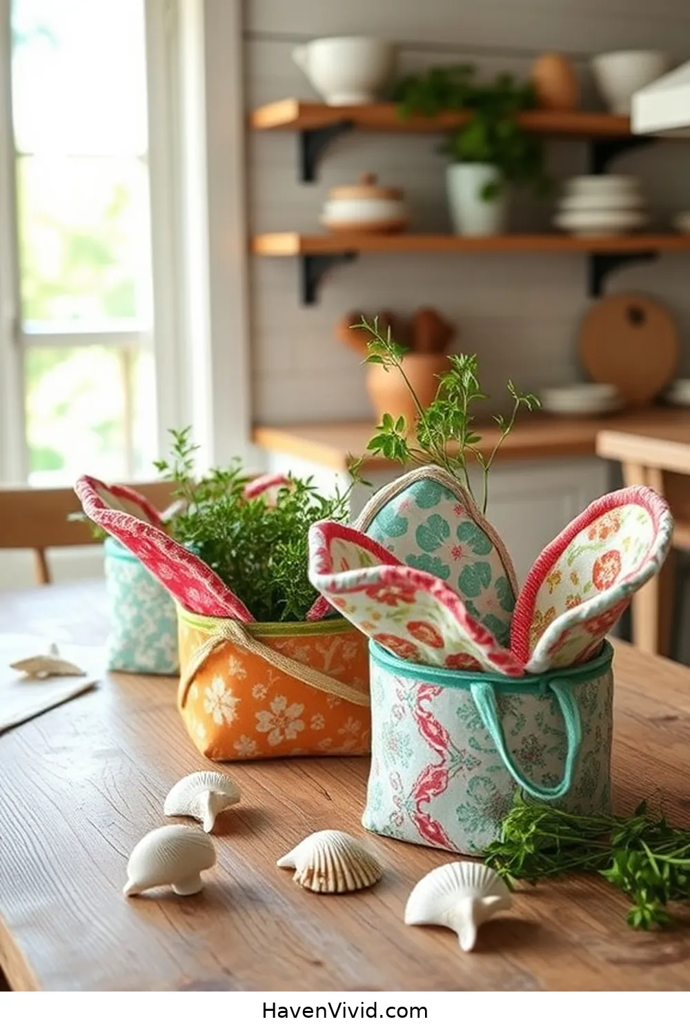 18 Creative Ways to Achieve Coastal Living in Your Kitchen Using Upcycled Fabric 4 Custom Fabric Pot Holders for 18 Creative Ways to Achieve Coastal Living in Your Kitchen Using Upcycled Fabric