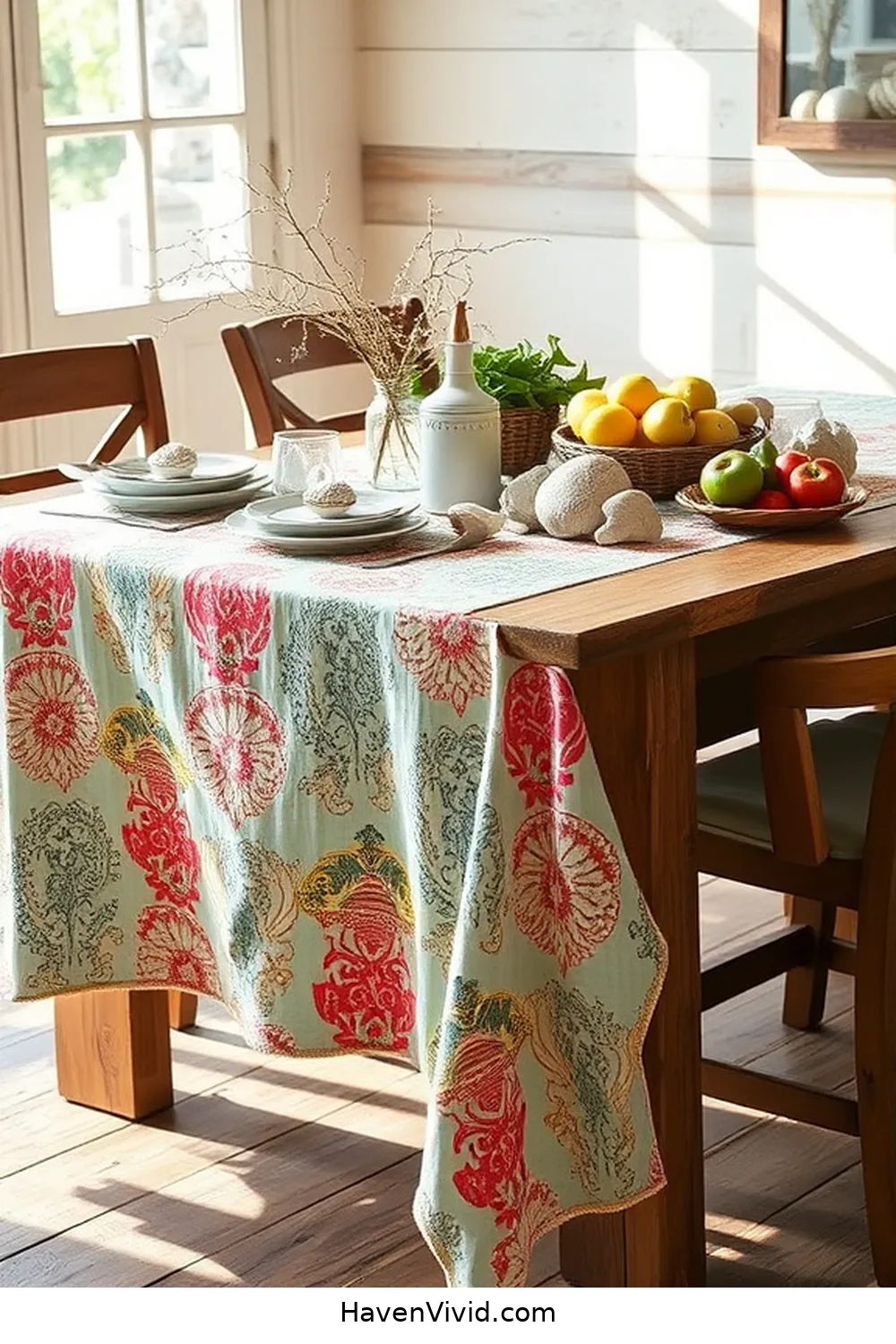 18 Creative Ways to Achieve Coastal Living in Your Kitchen Using Upcycled Fabric 10 Upcycled Fabric Tablecloths for 18 Creative Ways to Achieve Coastal Living in Your Kitchen Using Upcycled Fabric
