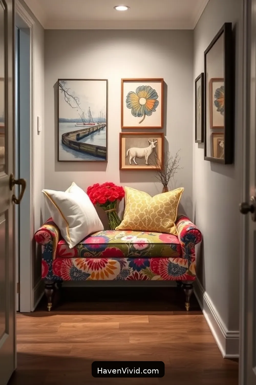 18 Creative Ways to Transform Artistic Spaces in Your Hallway Using Upcycled Fabric 13 Cozy Fabric Bench Upholstery for 18 Creative Ways to Transform Artistic Spaces in Your Hallway Using Upcycled Fabric
