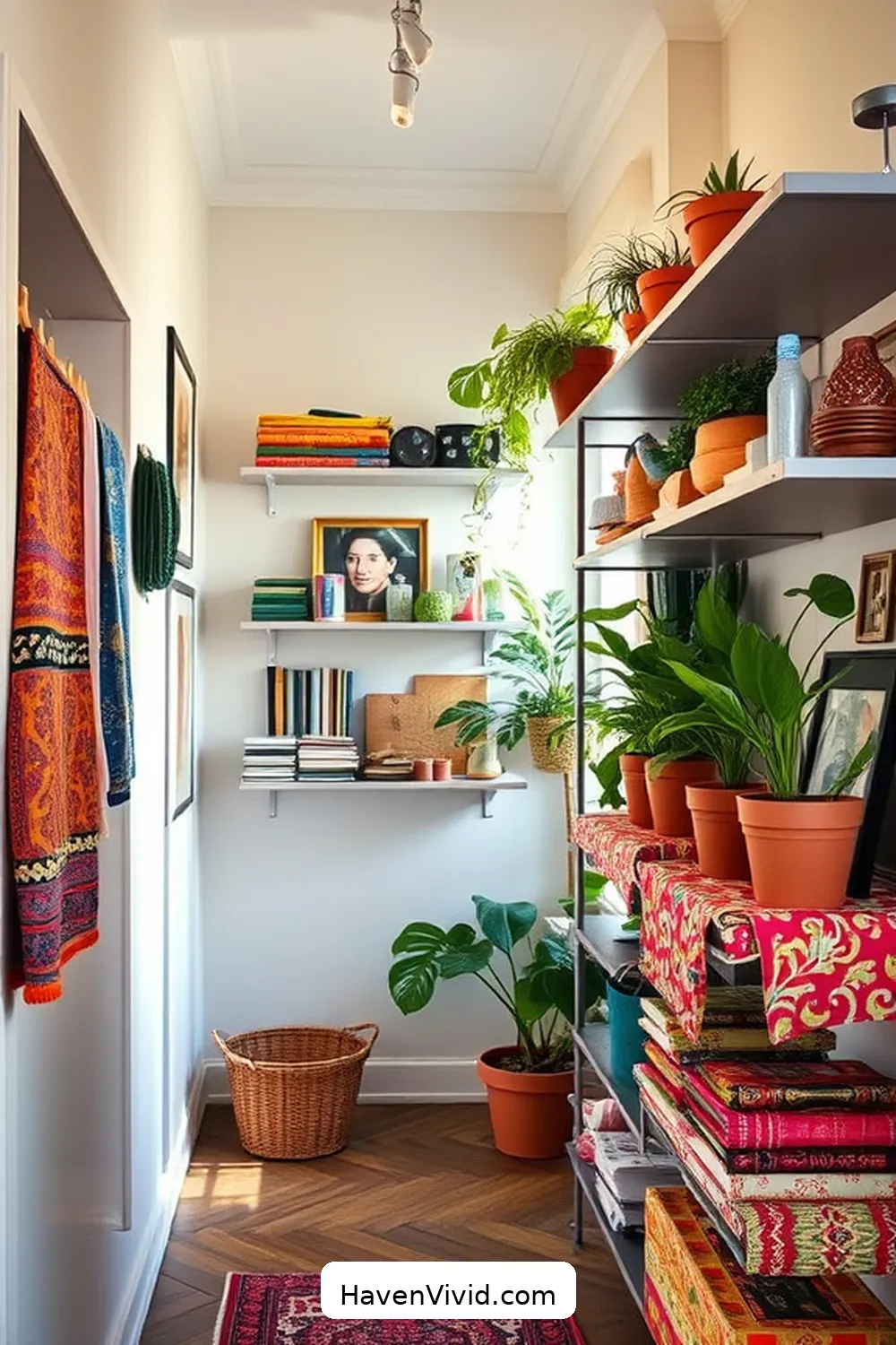 18 Creative Ways to Transform Artistic Spaces in Your Hallway Using Upcycled Fabric 7 Fabric-Covered Shelves for 18 Creative Ways to Transform Artistic Spaces in Your Hallway Using Upcycled Fabric