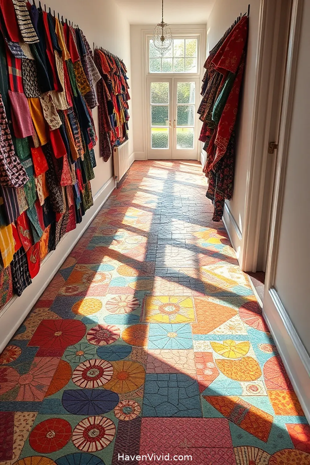 18 Creative Ways to Transform Artistic Spaces in Your Hallway Using Upcycled Fabric 19 Fabric Mosaic Floor Decor for 18 Creative Ways to Transform Artistic Spaces in Your Hallway Using Upcycled Fabric