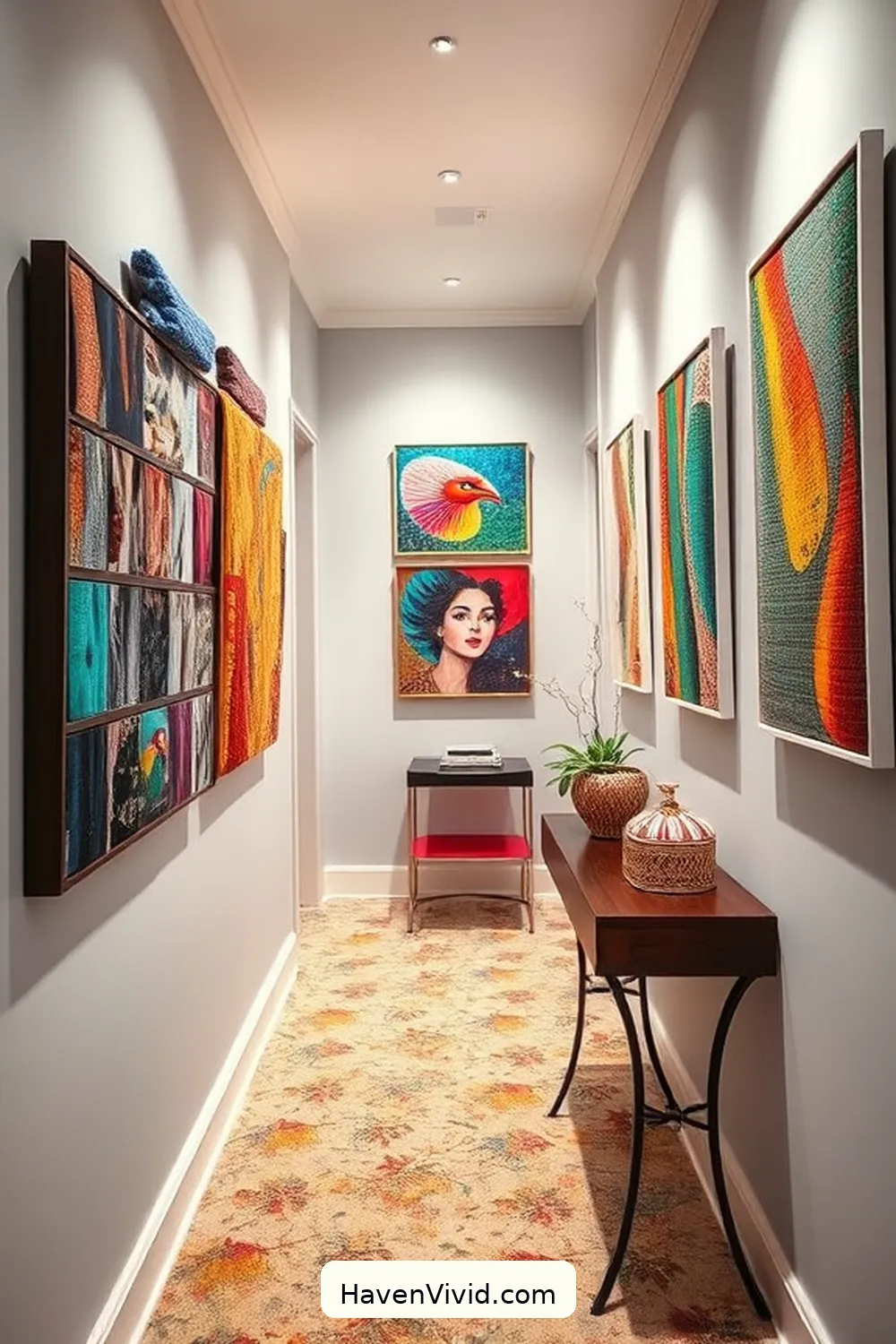 18 Creative Ways to Transform Artistic Spaces in Your Hallway Using Upcycled Fabric 2 Fabric Wall Art Gallery for 18 Creative Ways to Transform Artistic Spaces in Your Hallway Using Upcycled Fabric