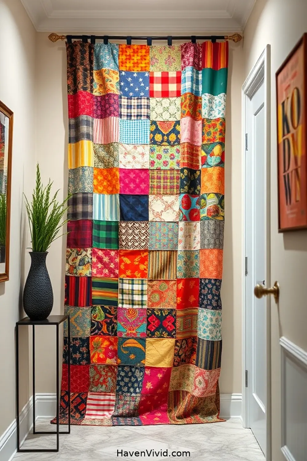 18 Creative Ways to Transform Artistic Spaces in Your Hallway Using Upcycled Fabric 6 Patchwork Fabric Wall Hangings for 18 Creative Ways to Transform Artistic Spaces in Your Hallway Using Upcycled Fabric