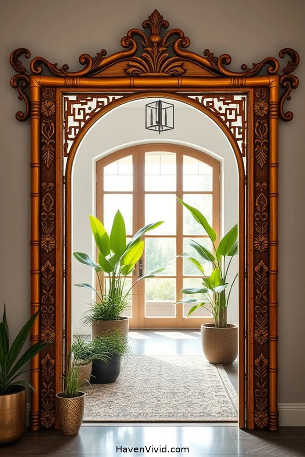 18 Creative Ways to Use Bamboo for Artistic Entryway Spaces 10 Artistic Bamboo Mirror Frame for 18 Creative Ways to Use Bamboo for Artistic Entryway Spaces