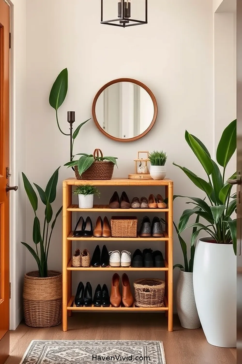 18 Creative Ways to Use Bamboo for Artistic Entryway Spaces 9 Bamboo Shoe Rack for Organization for 18 Creative Ways to Use Bamboo for Artistic Entryway Spaces