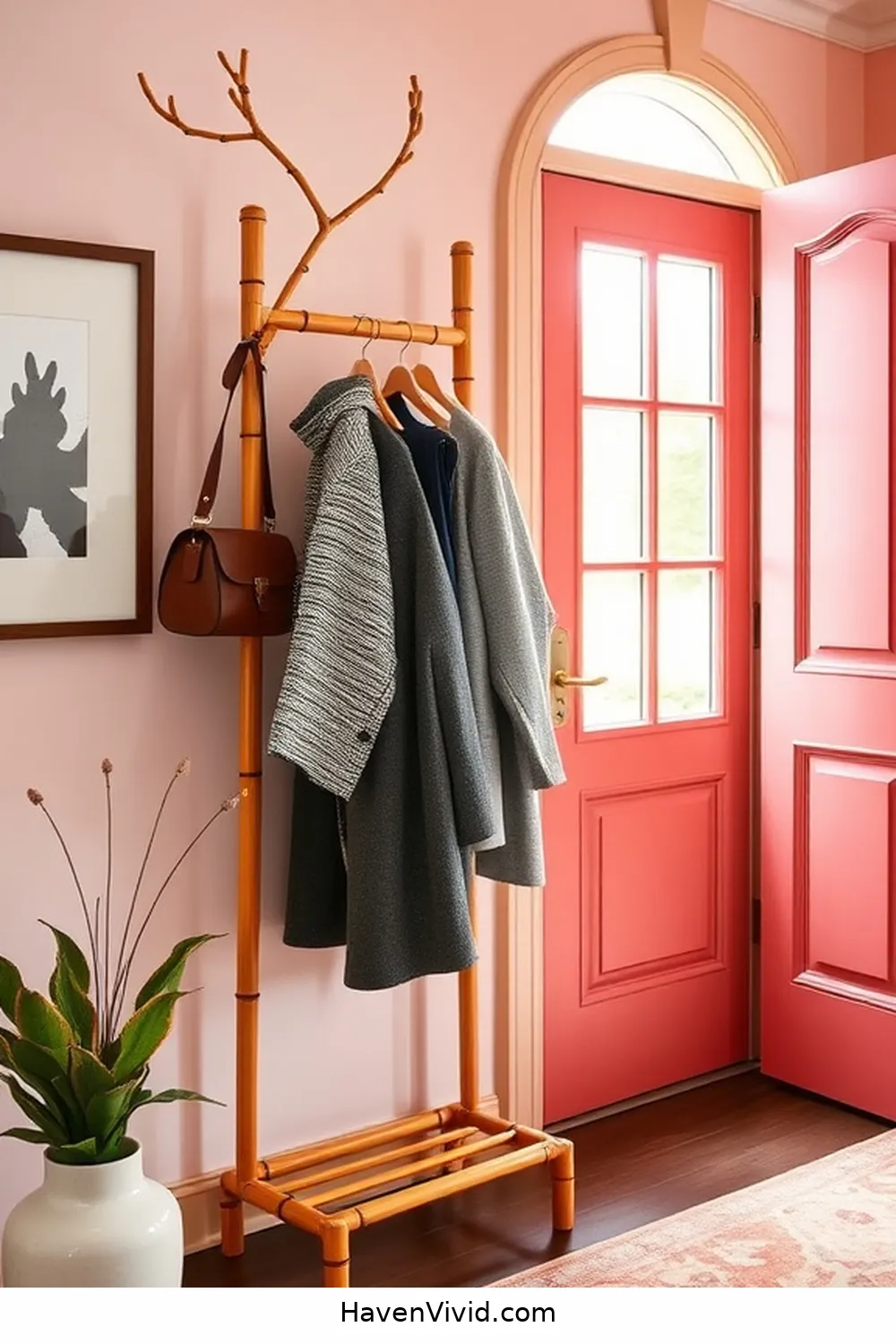 18 Creative Ways to Use Bamboo for Artistic Entryway Spaces 3 Stylish Bamboo Coat Rack for 18 Creative Ways to Use Bamboo for Artistic Entryway Spaces