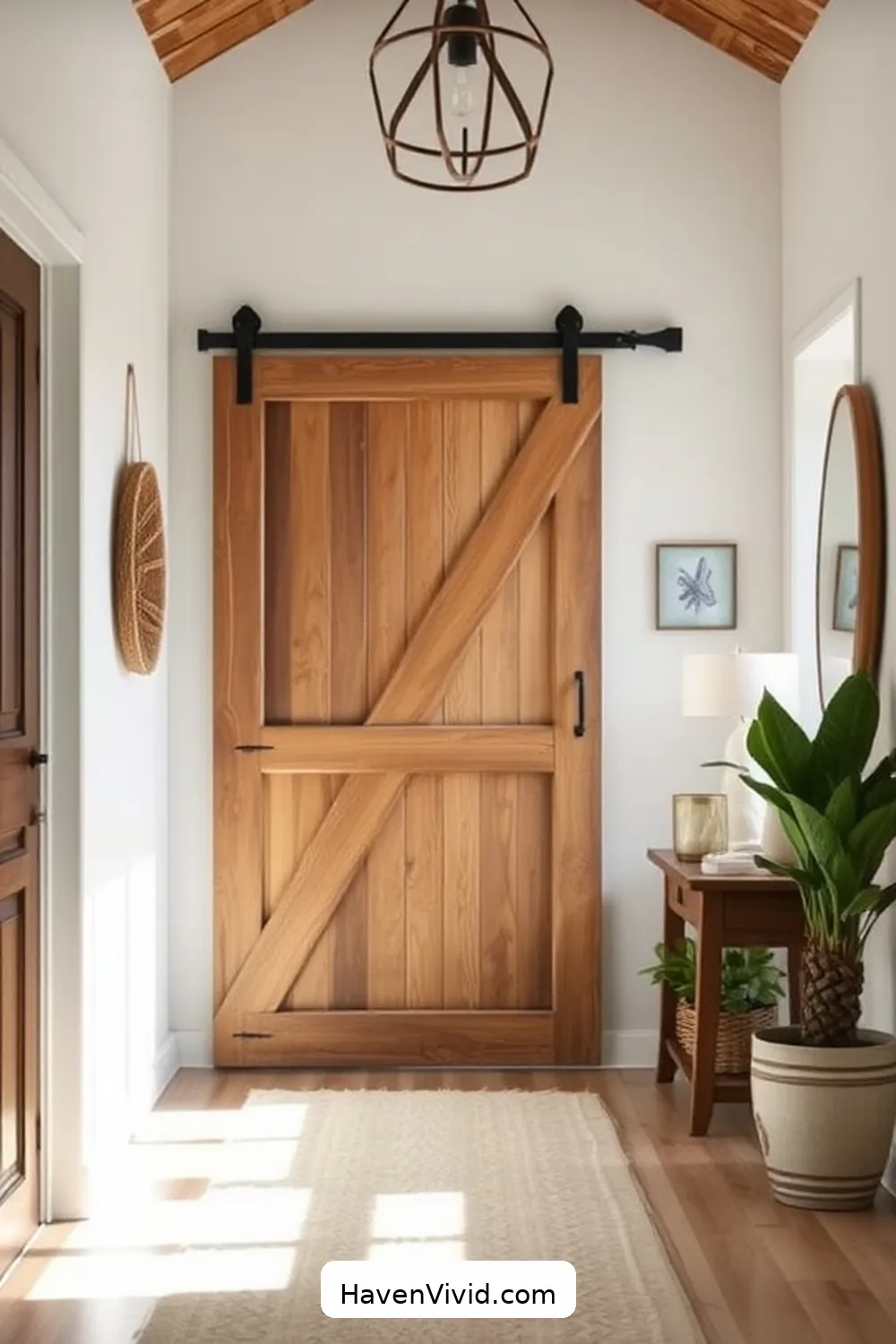 18 Inspiring Coastal Entryway Ideas Using Recycled Wood 8 Repurposed Barn Door as an Entryway Divider for 18 Inspiring Coastal Entryway Ideas Using Recycled Wood