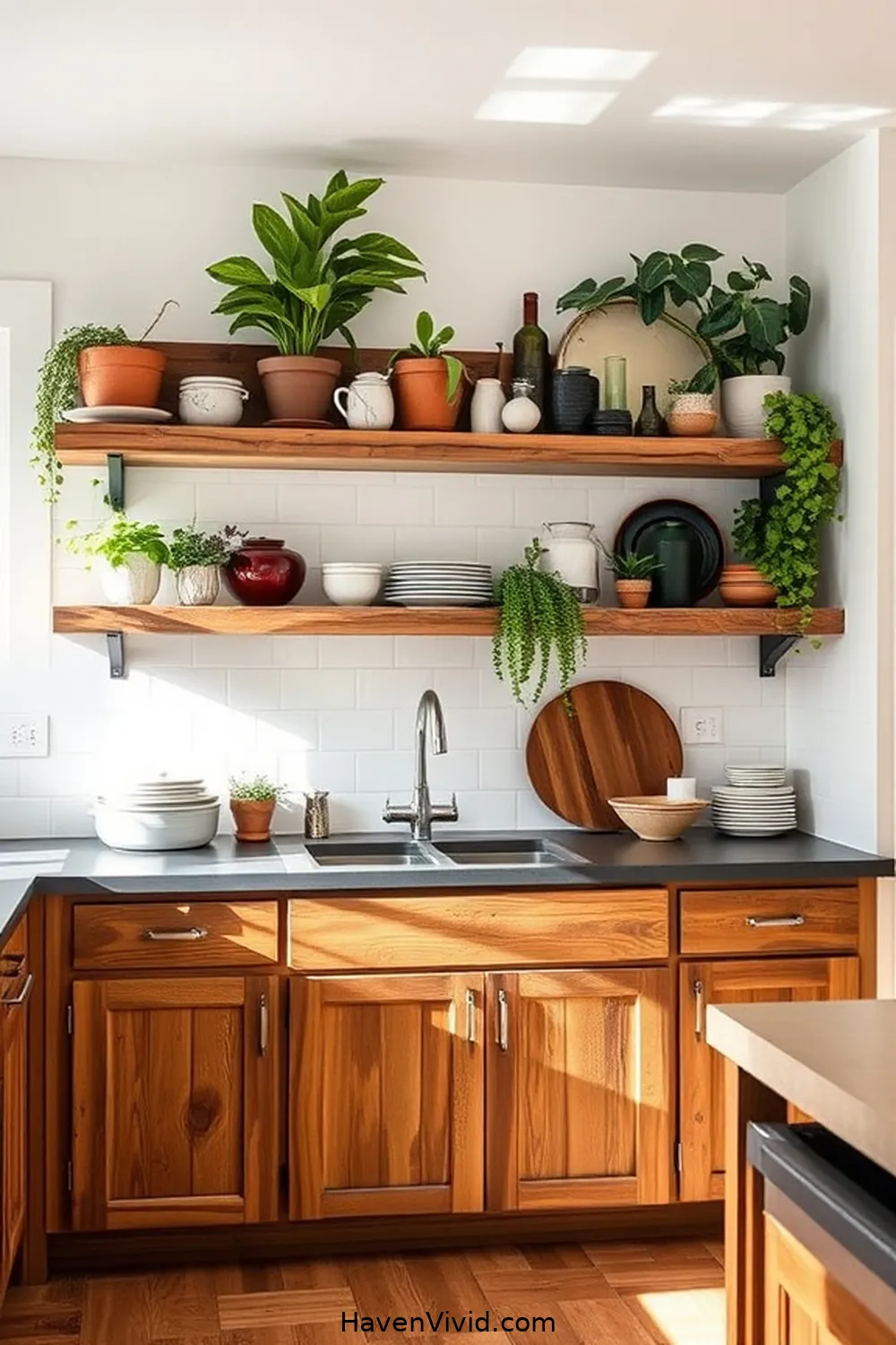 18 Inspiring Ways for Urban Living Using Recycled Wood in Your Kitchen 2 Reclaimed Wood Open Shelving for 18 Inspiring Ways for Urban Living Using Recycled Wood in Your Kitchen