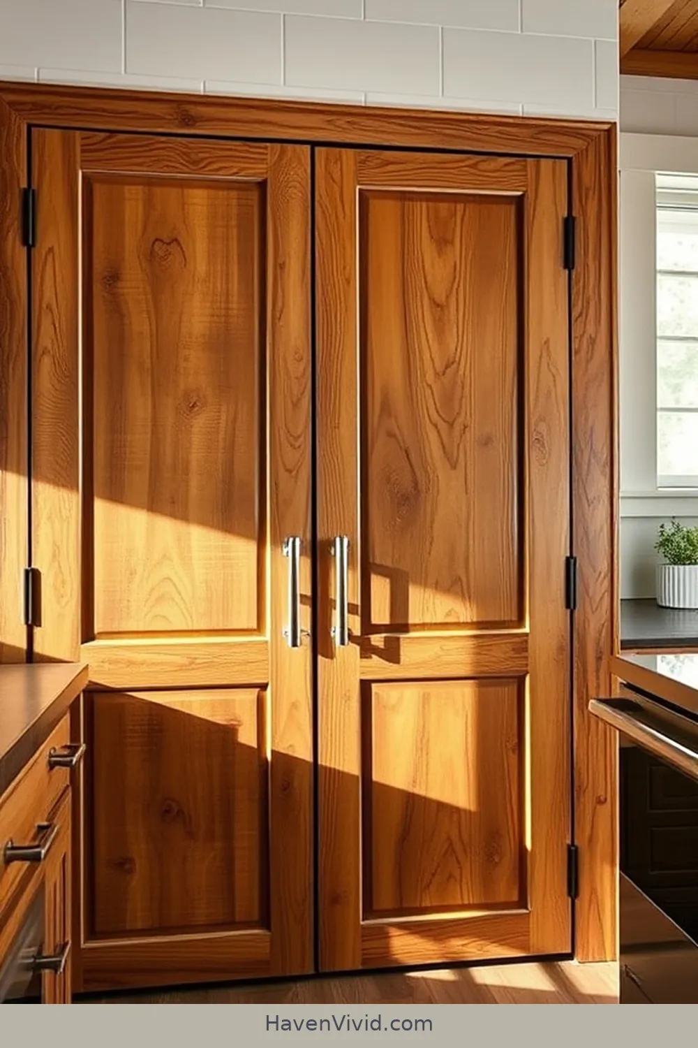 18 Inspiring Ways for Urban Living Using Recycled Wood in Your Kitchen 16 Reclaimed Wood Pantry Doors for 18 Inspiring Ways for Urban Living Using Recycled Wood in Your Kitchen
