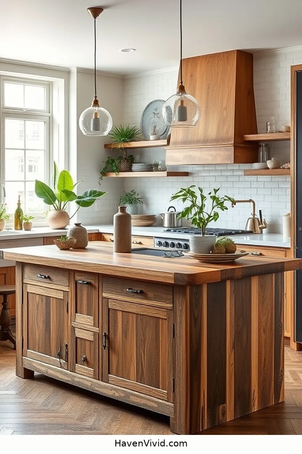 18 Inspiring Ways for Urban Living Using Recycled Wood in Your Kitchen 4 Upcycled Wooden Kitchen Island for 18 Inspiring Ways for Urban Living Using Recycled Wood in Your Kitchen