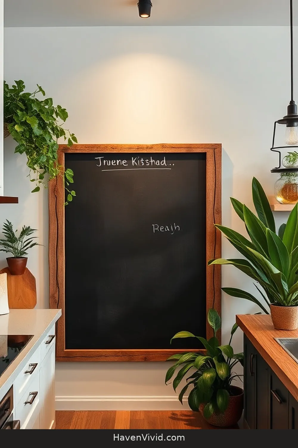 18 Inspiring Ways for Urban Living Using Recycled Wood in Your Kitchen 11 Wood Framed Chalkboard for 18 Inspiring Ways for Urban Living Using Recycled Wood in Your Kitchen