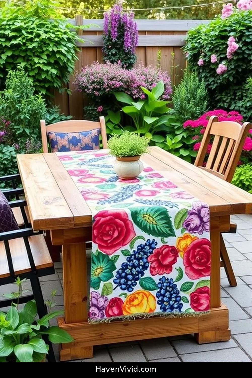 18 Must-Try Hacks Using Upcycled Fabric for a Family-Friendly Outdoor Living Patio 3 DIY Outdoor Table Runner for 18 Must-Try Hacks Using Upcycled Fabric for a Family-Friendly Outdoor Living Patio