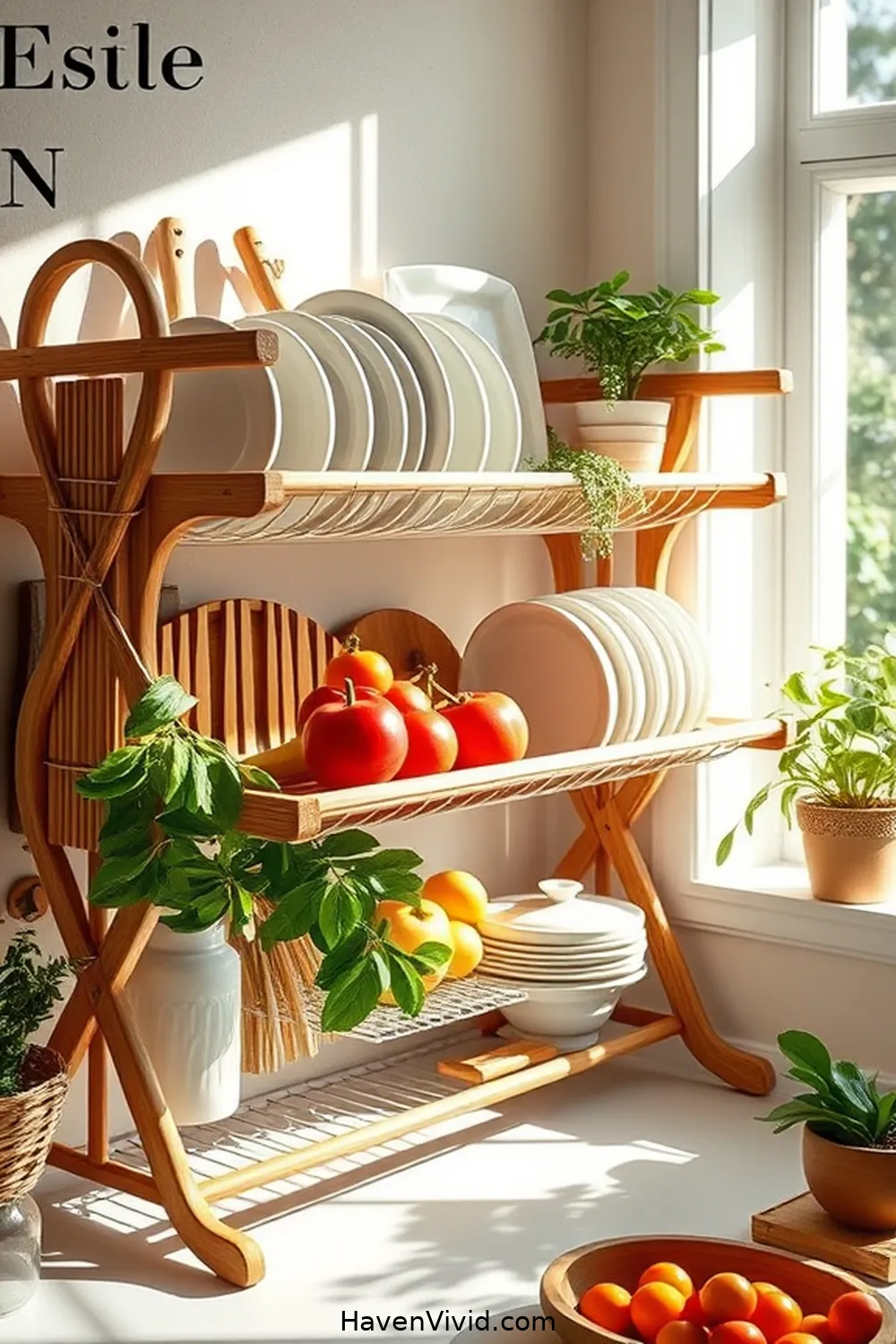 18 Ways for Farmhouse Living in Your Kitchen Using Bamboo 16 Bamboo Dish Drying Rack for 18 Ways for Farmhouse Living in Your Kitchen Using Bamboo