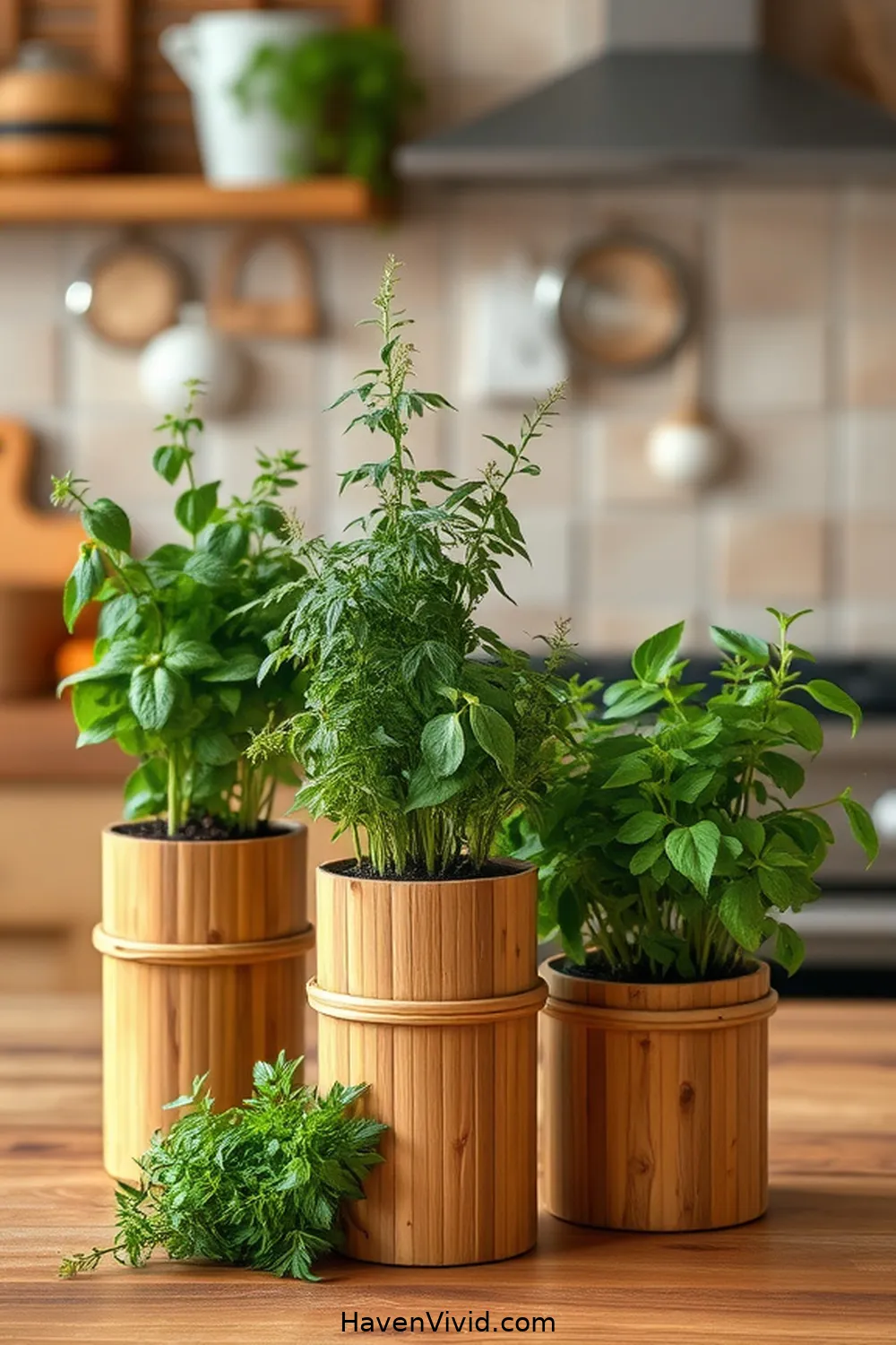 18 Ways for Farmhouse Living in Your Kitchen Using Bamboo 15 Bamboo Plant Stands for Fresh Herbs for 18 Ways for Farmhouse Living in Your Kitchen Using Bamboo