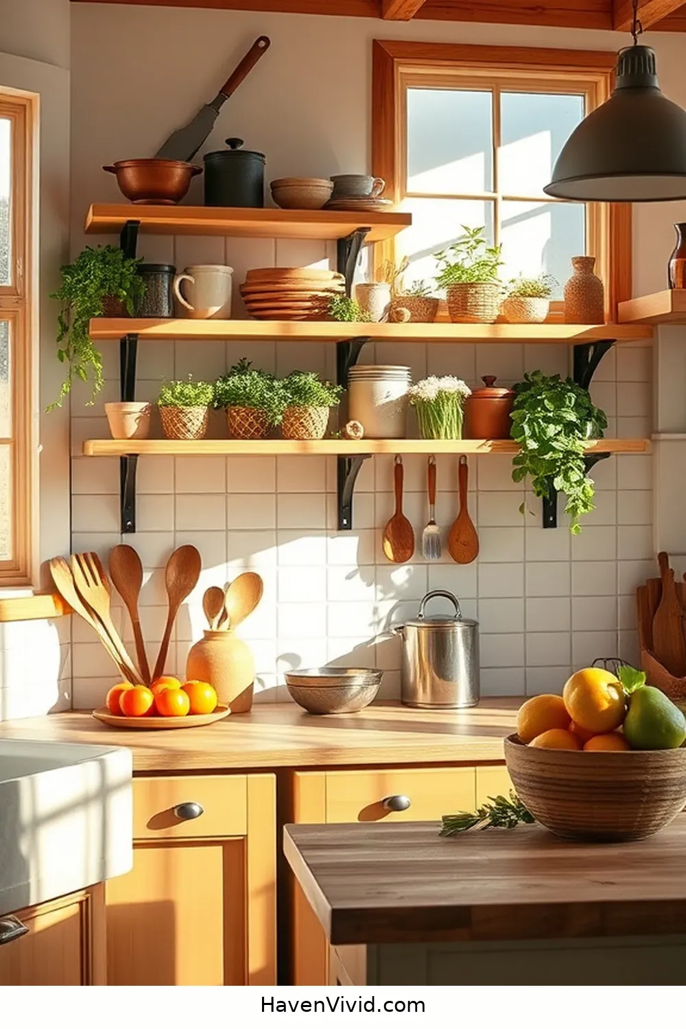 18 Ways for Farmhouse Living in Your Kitchen Using Bamboo 7 Incorporating Bamboo Shelves for 18 Ways for Farmhouse Living in Your Kitchen Using Bamboo