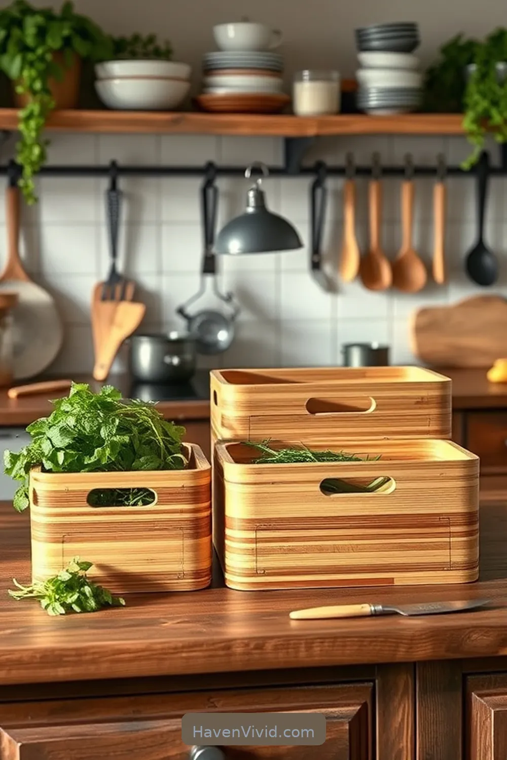 18 Ways for Farmhouse Living in Your Kitchen Using Bamboo 4 Stylish Bamboo Storage Bins for 18 Ways for Farmhouse Living in Your Kitchen Using Bamboo