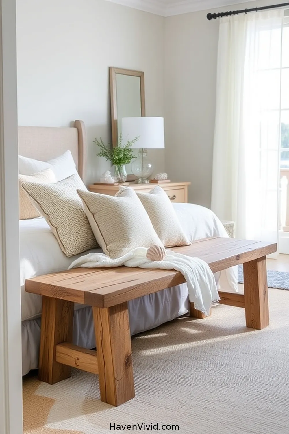 18 Ways to Achieve Coastal Living in Your Bedroom Using Reclaimed Materials 19 Repurposed Wood Plank Bench for 18 Ways to Achieve Coastal Living in Your Bedroom Using Reclaimed Materials