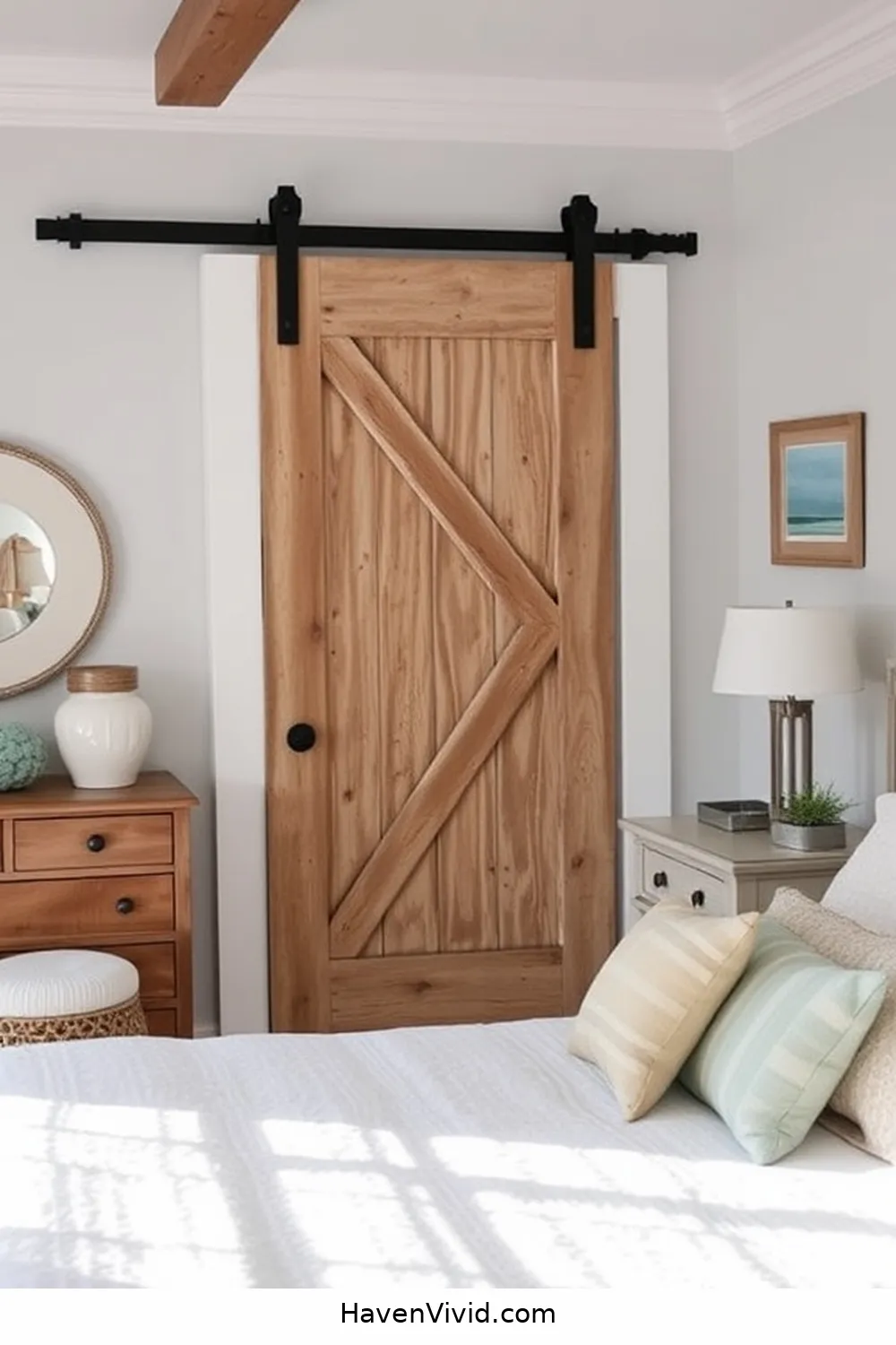 18 Ways to Achieve Coastal Living in Your Bedroom Using Reclaimed Materials 4 Vintage Barn Door Sliding Closet for 18 Ways to Achieve Coastal Living in Your Bedroom Using Reclaimed Materials
