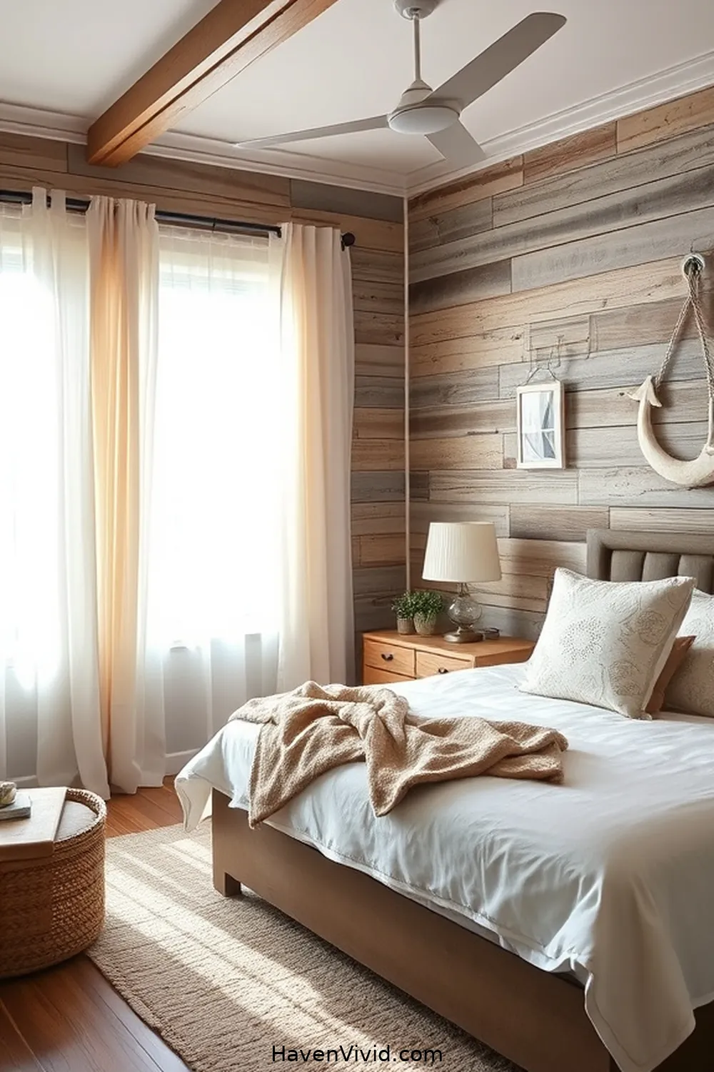 18 Ways to Achieve Coastal Living in Your Bedroom Using Reclaimed Materials 3 Weathered Wood Accent Wall for 18 Ways to Achieve Coastal Living in Your Bedroom Using Reclaimed Materials
