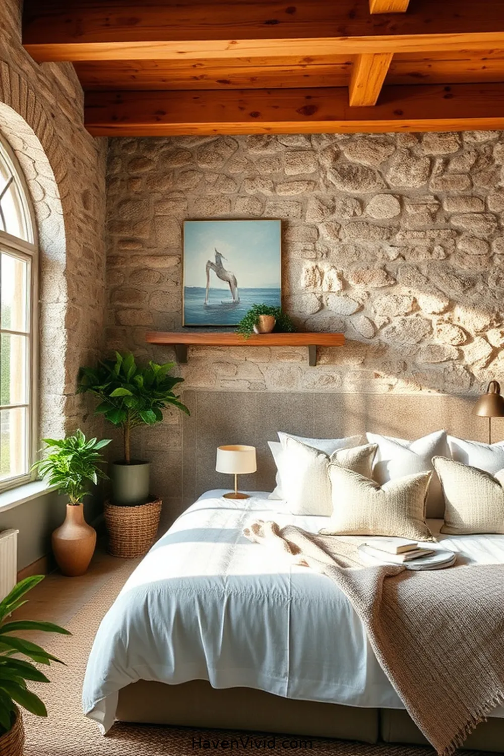 18 Ways to Create a Farmhouse Bedroom Using Reclaimed Materials 19 Add Natural Elements With Reclaimed Stone Accents for 18 Ways to Create a Farmhouse Bedroom Using Reclaimed Materials