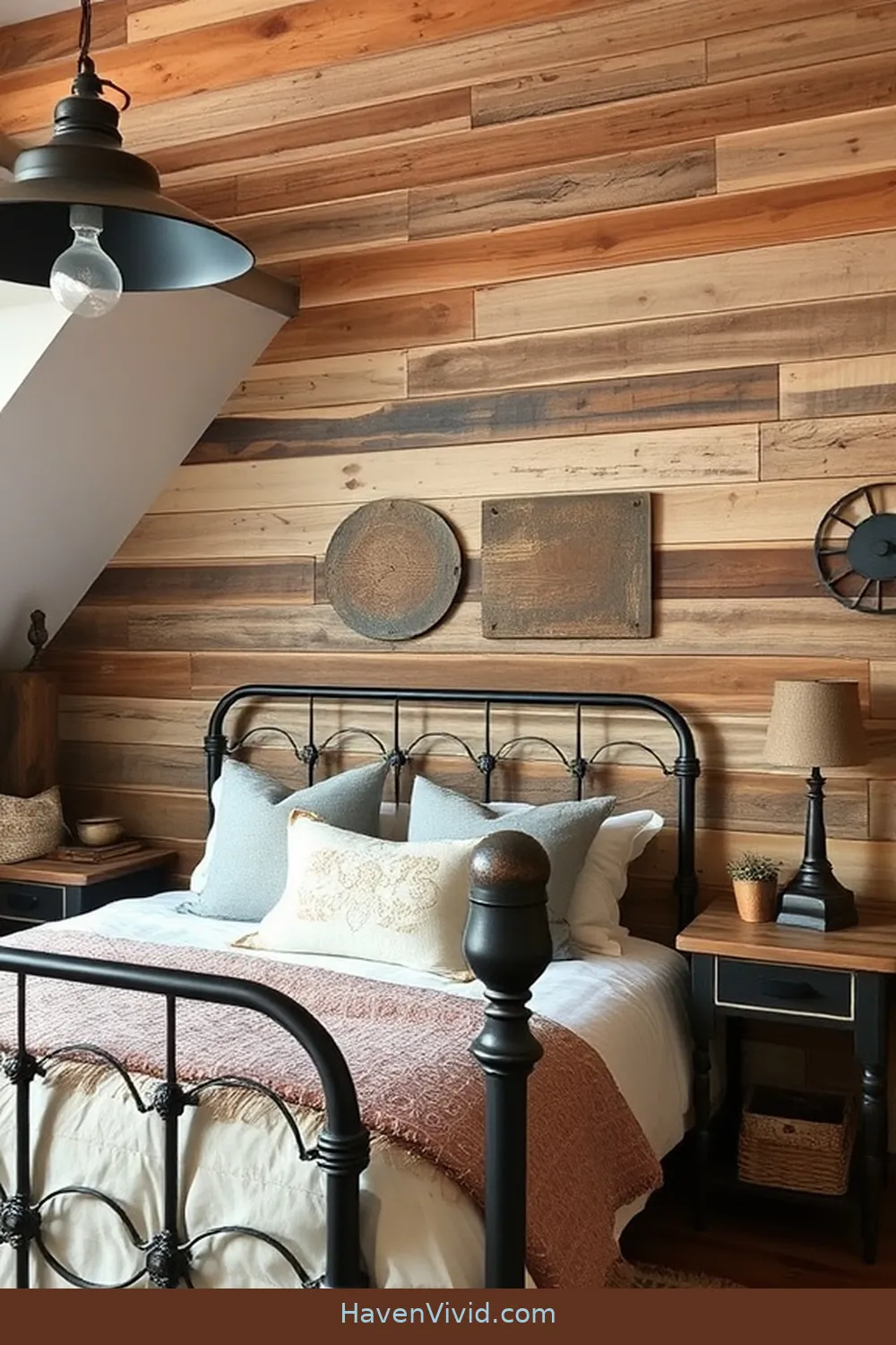 18 Ways to Create a Farmhouse Bedroom Using Reclaimed Materials 8 Add Reclaimed Metal Accents for 18 Ways to Create a Farmhouse Bedroom Using Reclaimed Materials