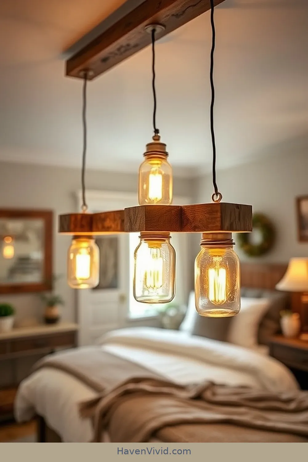 18 Ways to Create a Farmhouse Bedroom Using Reclaimed Materials 16 Create Custom Lighting With Salvaged Materials for 18 Ways to Create a Farmhouse Bedroom Using Reclaimed Materials