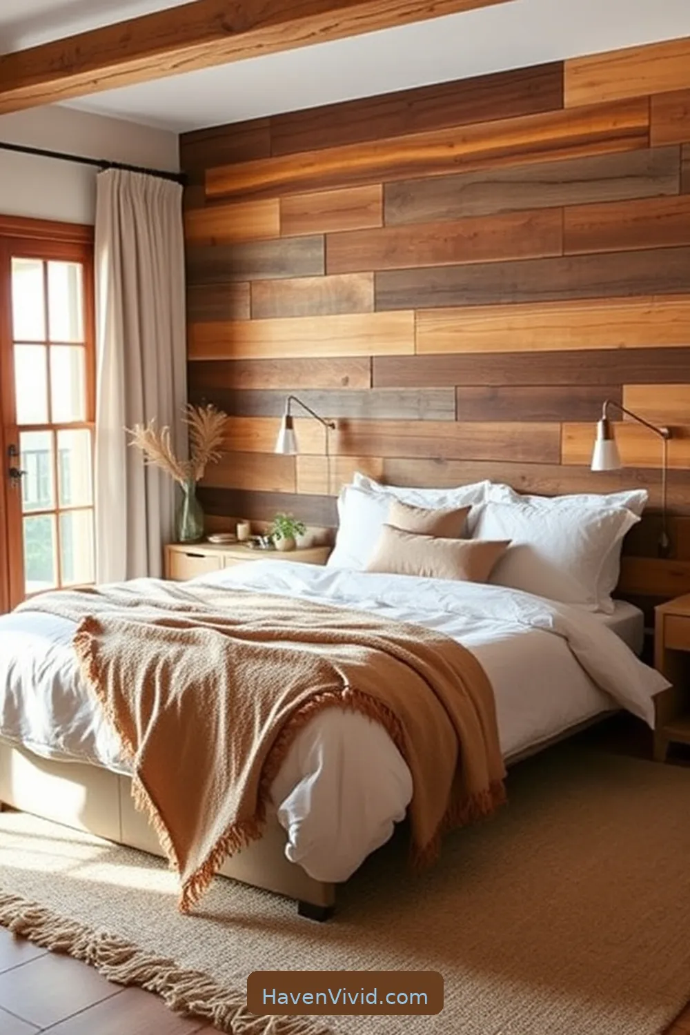 18 Ways to Create a Farmhouse Bedroom Using Reclaimed Materials 5 Design a Rustic Accent Wall With Reclaimed Pallets for 18 Ways to Create a Farmhouse Bedroom Using Reclaimed Materials