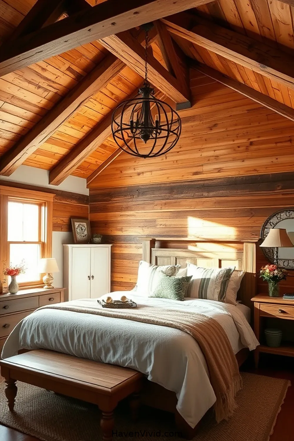 18 Ways to Create a Farmhouse Bedroom Using Reclaimed Materials 11 Install a Reclaimed Wood Ceiling for 18 Ways to Create a Farmhouse Bedroom Using Reclaimed Materials