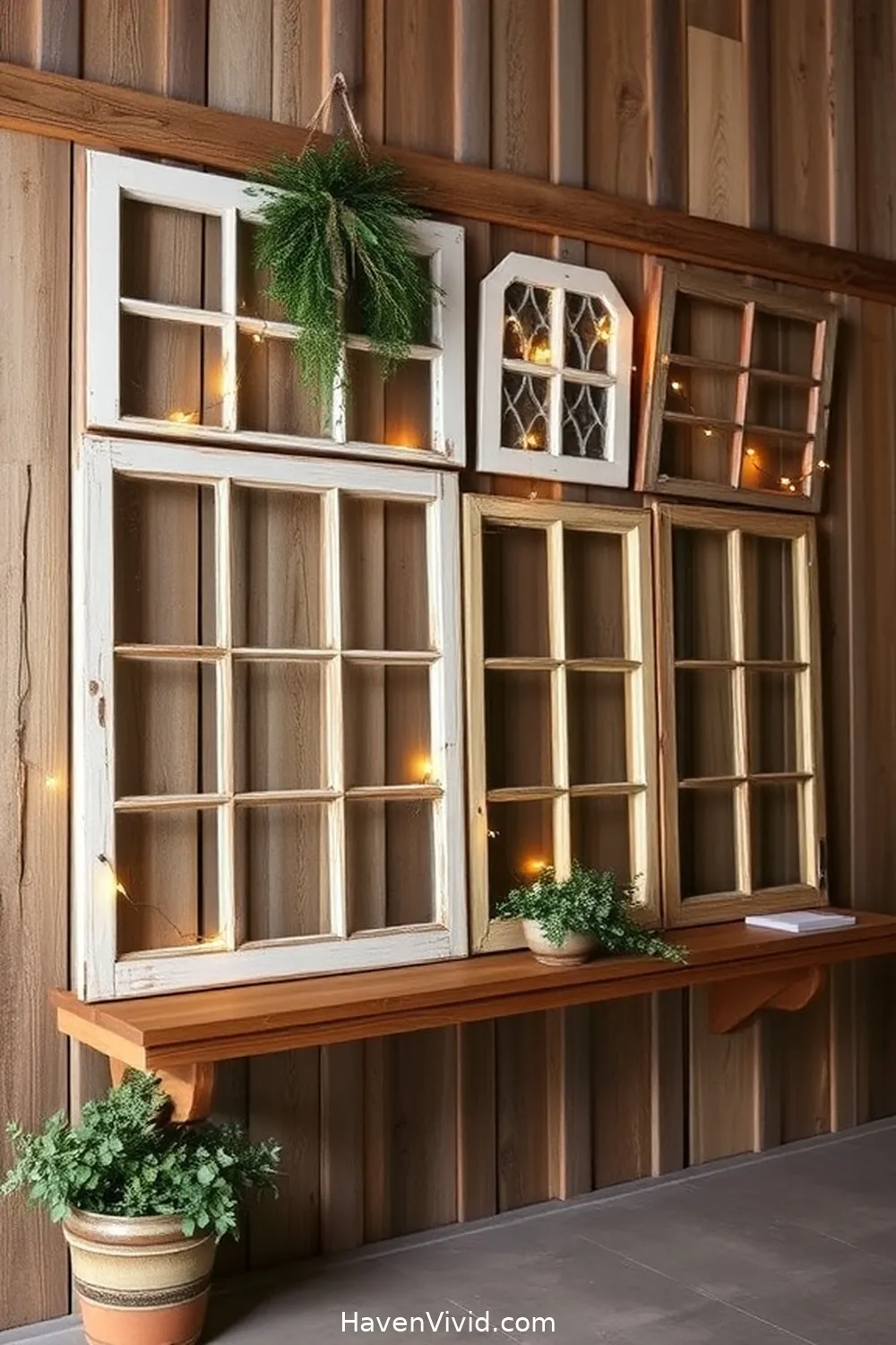 18 Ways to Create a Farmhouse Bedroom Using Reclaimed Materials 6 Upcycle Old Windows Into Unique Wall Art for 18 Ways to Create a Farmhouse Bedroom Using Reclaimed Materials