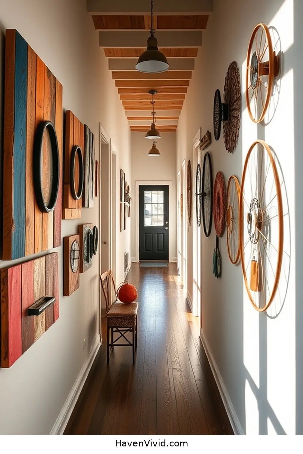 18 Ways to Create an Eco-Friendly Hallway Using Reclaimed Materials 4 Upcycled Wall Art for 18 Ways to Create an Eco-Friendly Hallway Using Reclaimed Materials