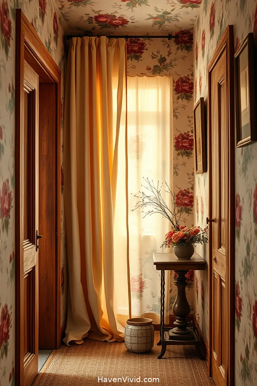 18 Ways to Create an Eco-Friendly Hallway Using Reclaimed Materials 16 Vintage Wallpaper or Fabric Panels for 18 Ways to Create an Eco-Friendly Hallway Using Reclaimed Materials