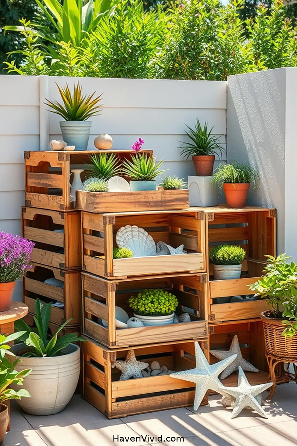 18 Ways to Embrace Coastal Living Using Reclaimed Materials on Your Outdoor Patio 14 Old Crates for Storage Solutions for 18 Ways to Embrace Coastal Living Using Reclaimed Materials on Your Outdoor Patio