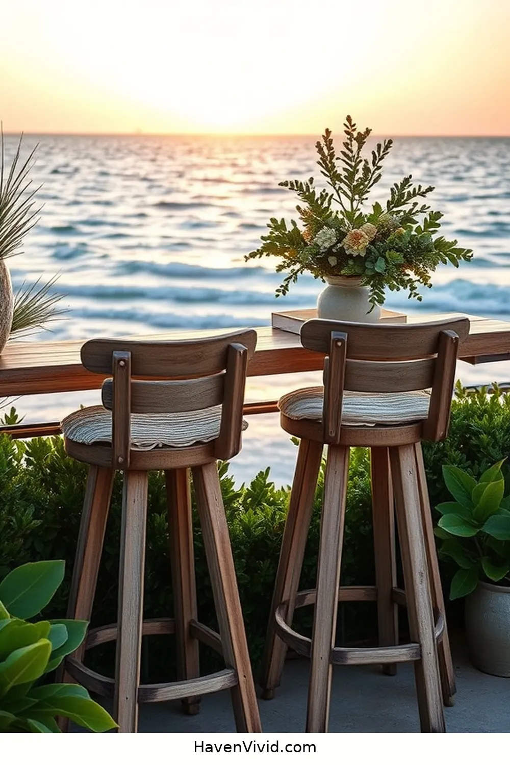 18 Ways to Embrace Coastal Living Using Reclaimed Materials on Your Outdoor Patio 11 Weathered Wooden Bar Stools for 18 Ways to Embrace Coastal Living Using Reclaimed Materials on Your Outdoor Patio