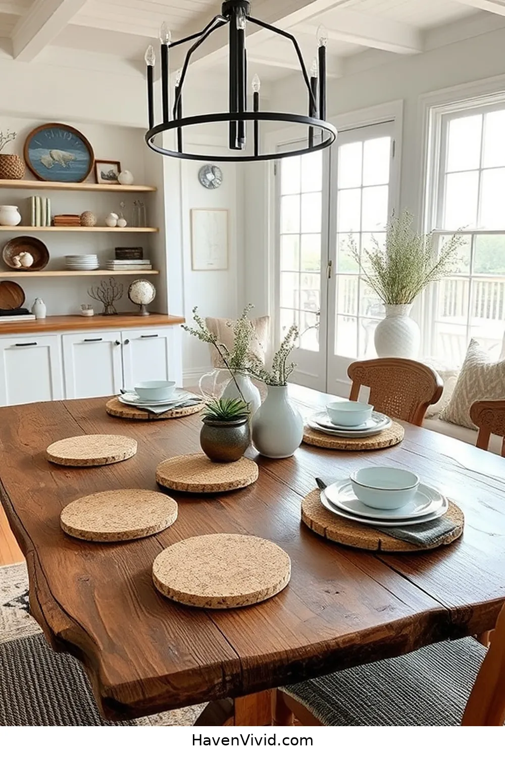 18 Ways to Embrace Coastal Living in Your Dining Room Using Cork 3 Cork Coasters to Protect Your Surfaces for 18 Ways to Embrace Coastal Living in Your Dining Room Using Cork